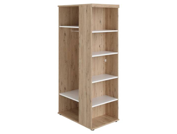 Paidi Schrank, Weiss, Eichefarben, Holzwerkstoff, 6 Fächer, 96x201.3x62.5 cm, Blauer Engel, erweiterbar, Schlafzimmer, Kleiderschränke