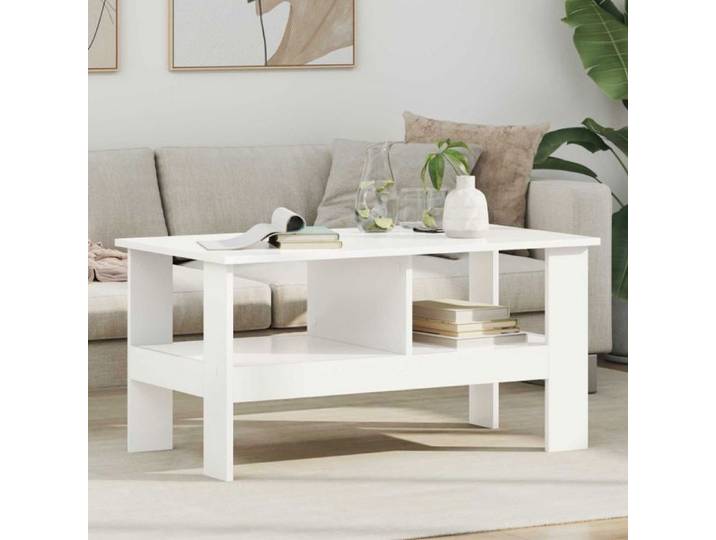 VIDAXL Table basse rectangulaire blanche 90 x 50 x 45 cm - Bois d'ingénierie
