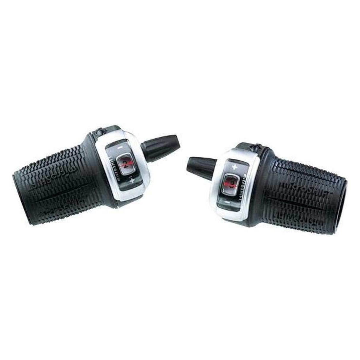 Micro Shift Mikroshiftschieber, Paar, 8. -Row (3x8), kompatibel mit Shimano, Twist Shifter, Optical Getriebeverh (MSH-DS85-8)