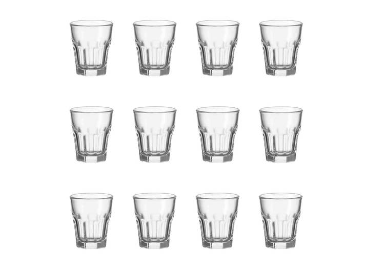 Schnapsglas LEONARDO Schnapsgläser Rock 50 ml 12er Set transparent , bunt (transparent), Glas, Trinkgefäße, Schnapsglas