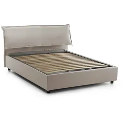 Apaia - Doppelbett, Taubengrau\, Abnehmbarer Bezug Made in Italy