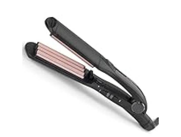 BaByliss Fer à gaufrer Crimper - Revêtement Tourmaline-céramique, 10 réglages de température jusqu'à 210°C, appareil de coiffure professionnel, Noir, 2165CE