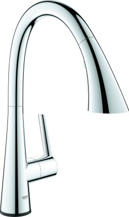 Zedra Grohe 30219002 chrome, douche extractible, électronique, alimentation par batterie