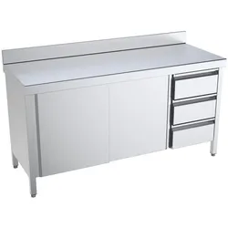 EURAST - Tisch mit türen und schubladen 2 türen 2 fächer 3 schubladen rechts - 2000x600x850 mm - 1026DBPM