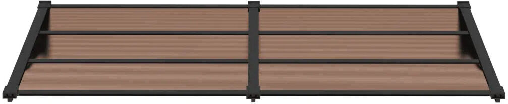 Dakota Fields 90cm D Polycarbonate Cover Retractable Door / Window Awning Black/Brown 27.5cm H x 199cm W x 90cm D