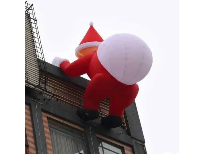 Père noël gonflable d'escalade de bâtiment personnalisé, avec cadeaux, éclairage de centre commercial, père noël pour noël