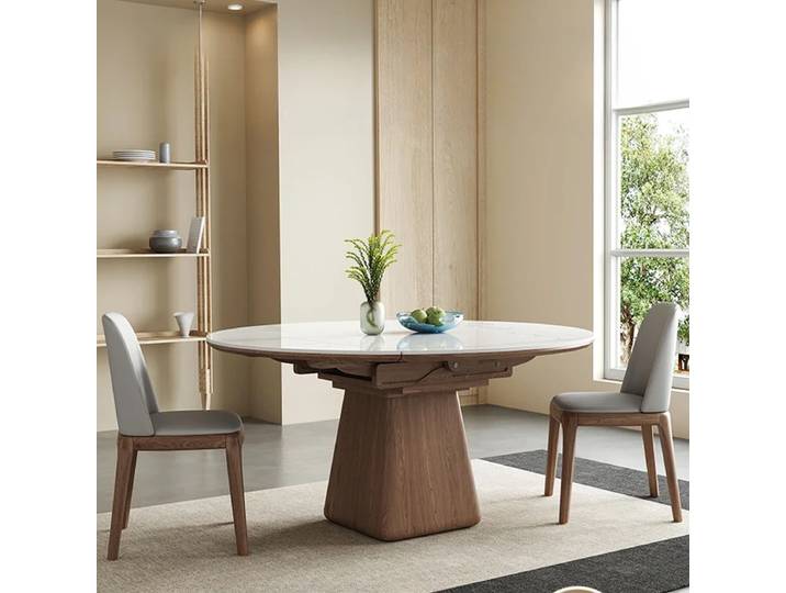 Table à manger extensible en ardoise, ronde, style industriel, pour chambre à coucher, tables à manger pour enfants, Tavolo Pranzo Allungabile, mobilier d'extérieur