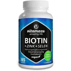 Biotin 10 mg hochdosiert + Zink + Selen Tabletten 365 St