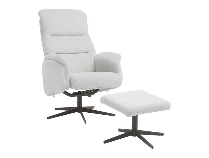 Relaxsessel Metall, Textil Hellgrau