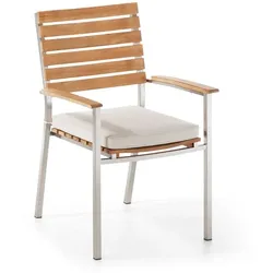 Segarda Gartenstuhl Madura, Edelstahl/Teak Holz Braun Teak