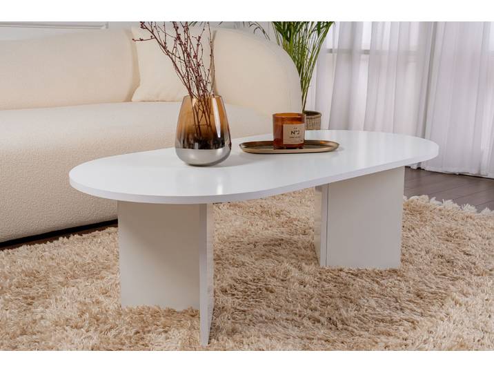 Skye Decor, Sable - White, Couchtische, Weiß, 119 x 40 x 60 cm