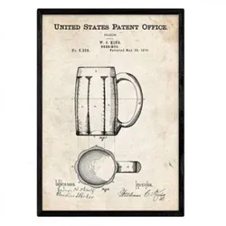 POSTER Bierkrug Patent A3 Rahmenlos