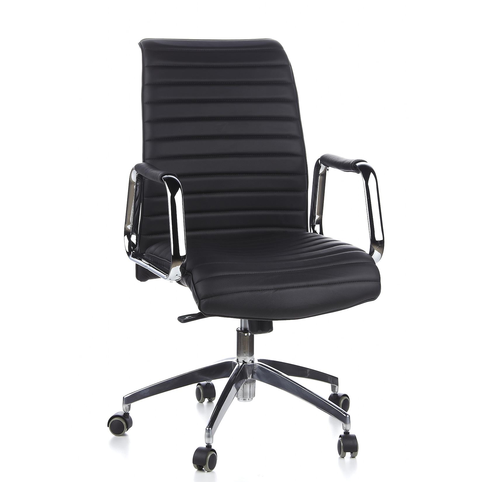 hjh OFFICE Profi Chefsessel ASPERA 10 Leder mit Armlehnen