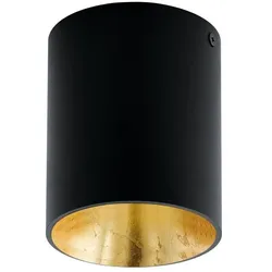 EGLO, Deckenleuchte, 62252 POLASSO PRO GU10 Anbauspots+Anbauleuchten Ø100mm Schwarz, Gold (GU10)