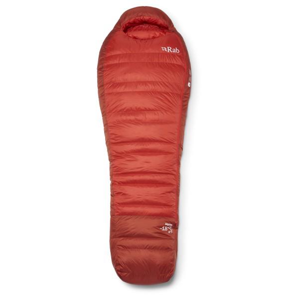 Rab - Alpine -18C / 0F - Daunenschlafsack Gr Regular - Body Size: 185 cm Zip: Left Dark Horizon /Rot
