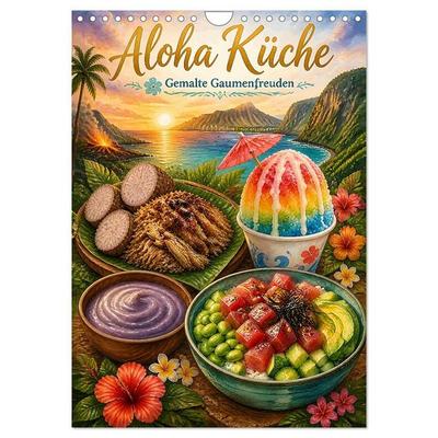 Aloha Küche - Gemalte Gaumenfreuden (Wandkalender 2027 DIN A4 hoch), CALVENDO Monatskalender