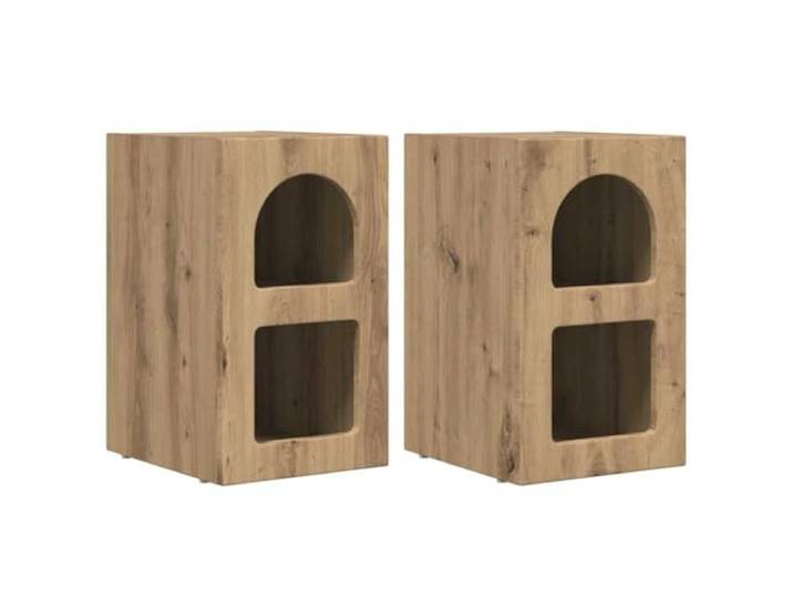 KGFHERENB Nachttisch 2er Set Artisan-Eiche 29,5x33,5x50 cm Kompakte Beistelltische aus Holzwerkstoff im 2er Pack bieten stilvolle Ablageflächen für Ihr Schlafzimmer.