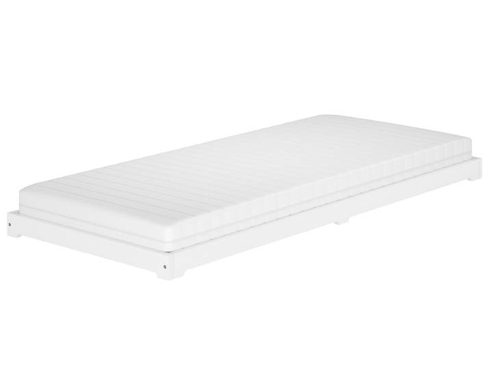 Flachbett Weiß Massivholzbett Kiefer 90 x 200 cm Futon
