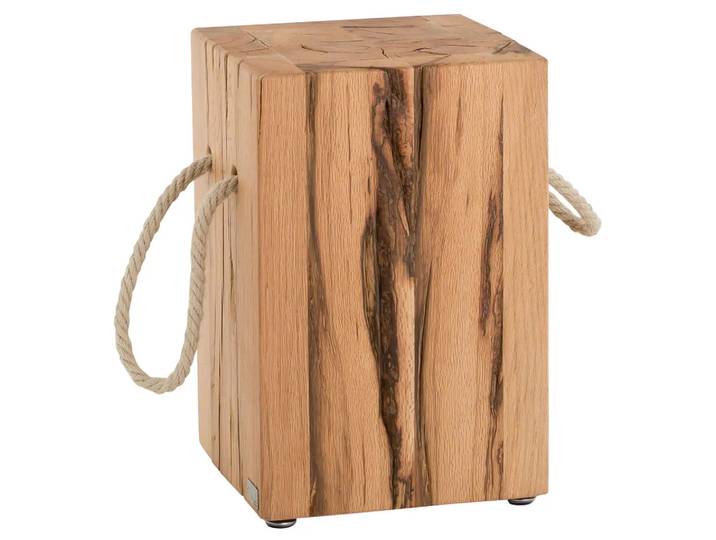 Hocker Fox, Sumpfeiche, mit Strickgriffen, b 30 cm t 30 cm h 45 cm