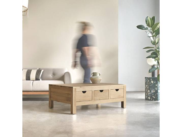 Couchtisch OIiver aus massivem Eichenholz - Natur