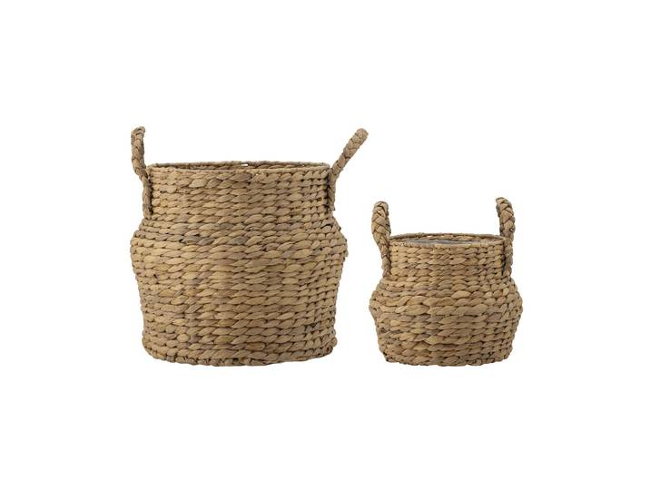 Lot de 2 paniers en jacinthe d'eau naturelle Bjorn