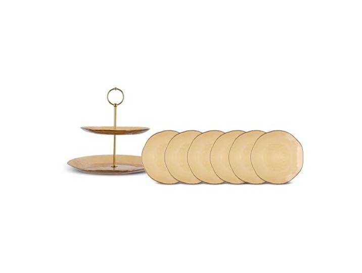 Karaca Dune Glass 7-delige Desserset voor 6 Personen, Bruin