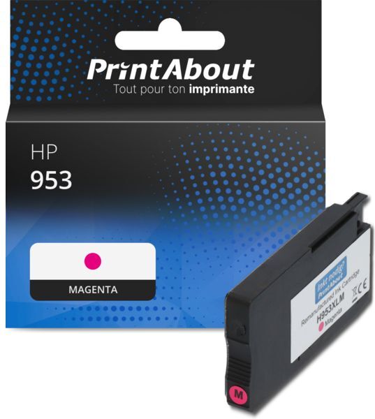 PrintAbout Cartouche compatible HP 953 (F6U13AE) - Magenta Magenta
