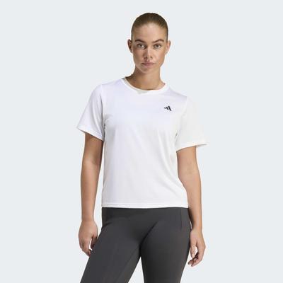 T-Shirt ADIDAS PERFORMANCE "WORKOUT ESSENTIALS", Damen, Gr. XL, weiß, Obermaterial: 93% Polyester, 7% Elasthan, Rundhals, Shirts T-Shirt, für Erwachsene, mit Rundhalsausschnitt, ohne Verschluss, aus Polyester