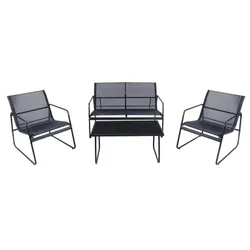 Lex Lounge Set 4tlg. Outdoor Gartenlounge Sitzgruppe Sitzbank Gartentisch Stühle