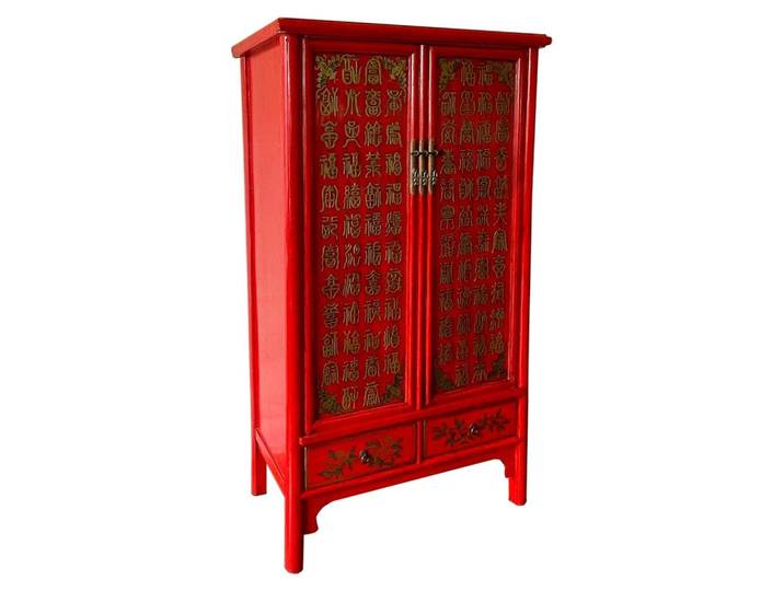Wanderlust Schrank aus Holz 100x57x183 cm, Rot, 100x183x57 cm, Waschküche, Mehrzweckschränke