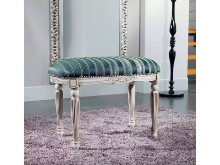 JVmoebel Sitzbank Design Polsterhocker im Art Deco-Stil mit grauen Holzfüßen (1-St., Hocker), Made in Europa