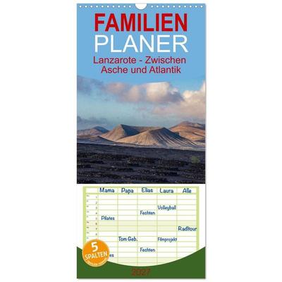 Familienplaner 2027 - Lanzarote - Zwischen Asche und Atlantik mit 5 Spalten (Wandkalender, 21 x 45 cm) CALVENDO