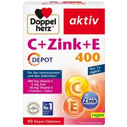 DOPPELHERZ C + Zink + E Depot Tabletten 40 St