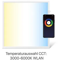LED Panel steuerbar per APP mit Farbwechel warmweiss - kaltweiss 62x62 cm 4000K inkl. Fernbedienung