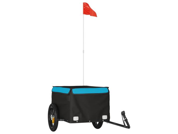 vidaXL Fahrradanhänger Schwarz Und Blau 30 Kg Eisen, Metall, 54x44x120 cm, Freizeit & Co, Sport & Fitness, Fahrradanhänger