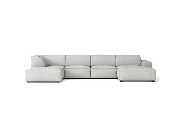 Großes U-förmiges modulares Ecksofa Sellmo mit Hocker,