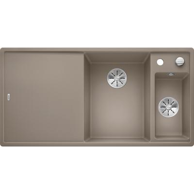 Granitspüle BLANCO "AXIA III 6 S", tartufo, B:100cm, Verbundwerkstoff, Küchenspülen, inkl. Esche-Compound-Brückenschneidbrett, Multifunktionsschale