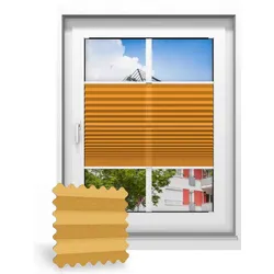 Plissee nach Maß, Orangegelb 133060, 50 x 60 cm, Plissee individuell maßangefertigt