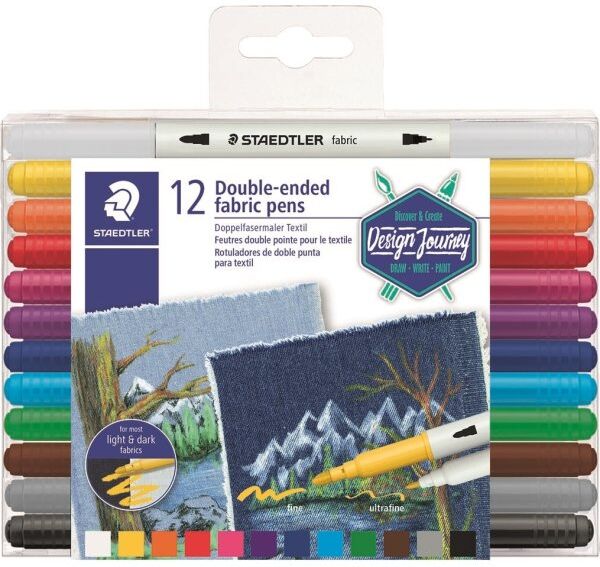 Staedtler Dj Duo Textiltusser   12 Farver