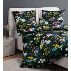 Janine Bettwäsche MILANO Mako-Satin 45136 schwarz bunt 135x200 cm + 80x80 cm