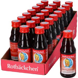 Rotbäckchen Vitamin-Shot Immunstark, mit Vitamin C & Zink, ohne Zuckerzusatz, in Glasflaschen, 24x 125 ml
