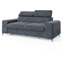 BETTSOFA BENETE Grau Cordstoff mit Schlaffunktion