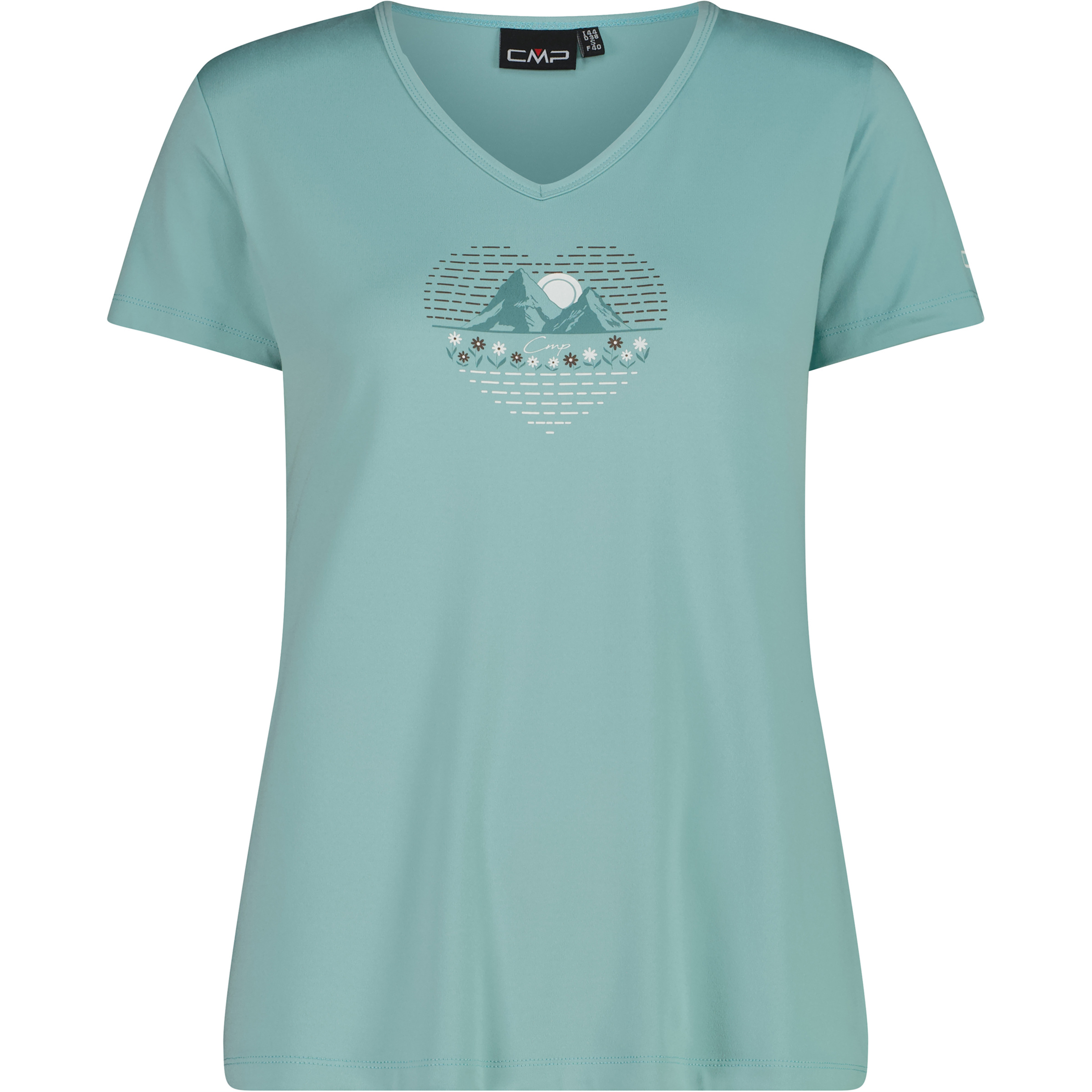 CMP Print Damen T-Shirts tuerkis Größe XXL Trekking Elastisch