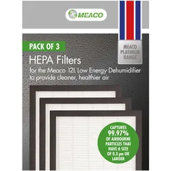 Meaco HEPA Filter 3er-Pack für 12L Low Energy, Zubehör Luftbehandlung