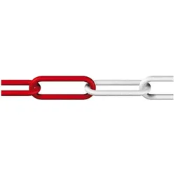 Dörner + Helmer, Kette, 138201 Absperrkette Rot, Weiss Kunststoff 25 m (25 m)
