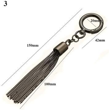 Uplifted Goods DIY Fashion Metal Tassel Bag Pendant black style 3
