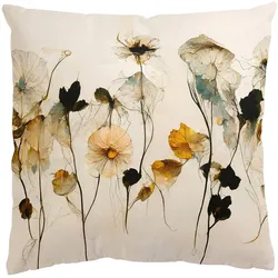 KISSENBEZUG Warme Blüten 40/40 cm