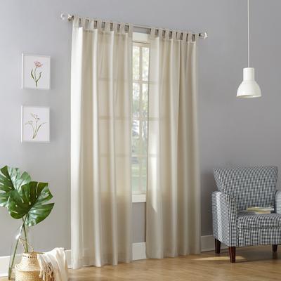 No. 918 Jacob Heathered Texture Semi-Sheer Tab Top Curtain Panel, Single Panel