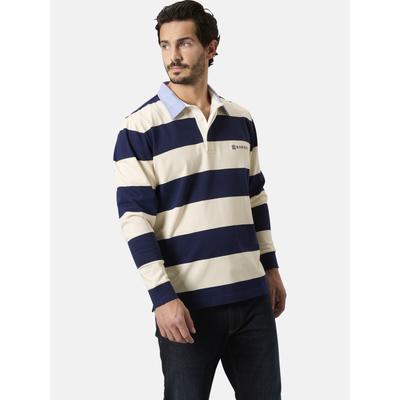 Sweatshirt BABISTA "Sweatshirt VIORENTO", Herren, Gr. M, blau (wollweiß gestreift), Obermaterial: 100% Baumwolle CO., Sweatshirts Sweatshirt