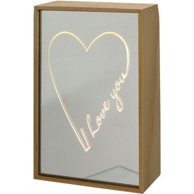 LED-Dekofigur CREATIV HOME "Dekoobjekt mit Schriftzug I LOVE YOU", braun (klar), B:12cm H:18cm T:5cm, Dekofiguren, mit LED-Beleuchtung